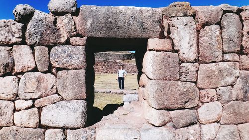 View of old stone wall