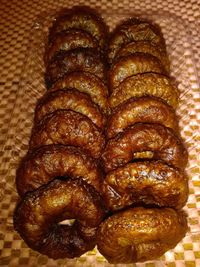 High angle view of bread