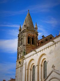 Low angle view of cathedral against blue sky