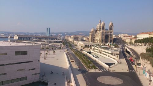High angle view of city