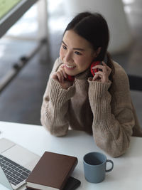 Businesswoman working at office