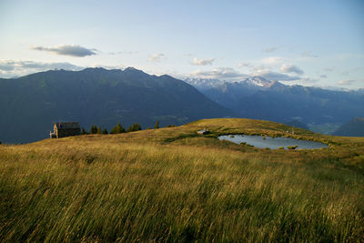 Scenic view of field against sky