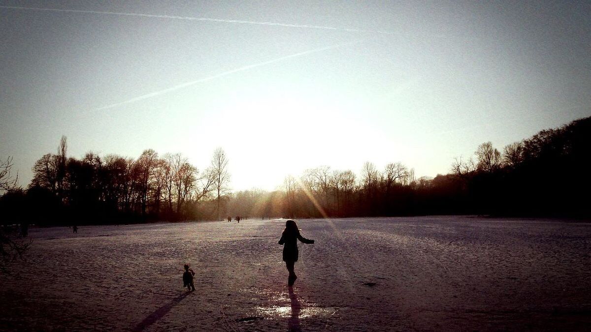 SILHOUETTE OF PERSON IN WINTER