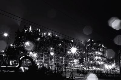 Low angle view of illuminated street light