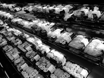 High angle view of food for sale in store