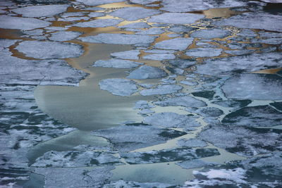 Full frame shot of frozen water