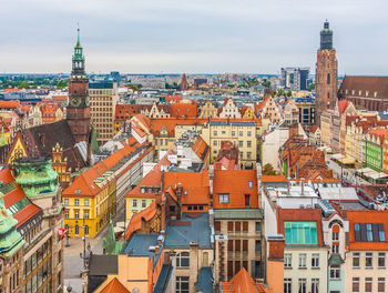 High angle view of cityscape