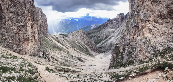 Panoramic view of mountains against sky