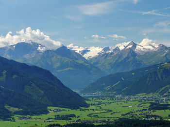 Scenic view of mountains against sky