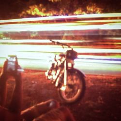 Blurred motion of bicycle