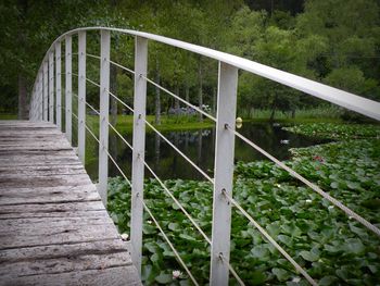 Footbridge on grass