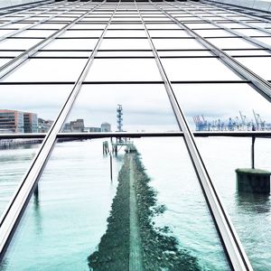 Reflection of buildings in water