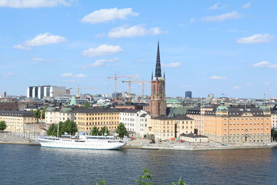 View of buildings against cloudy sky