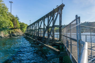 A view of a walking pier at jack block park in west seattle, washington.