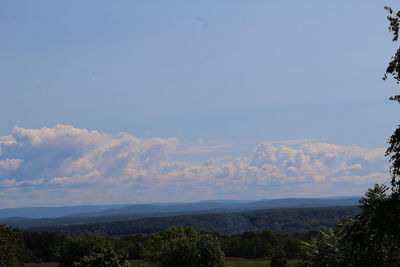 Scenic view of landscape against sky during sunset