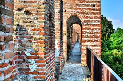 Brick wall of building