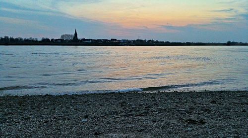 View of sea at sunset