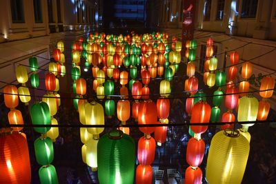 Multi colored lights at night