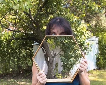Woman holding umbrella