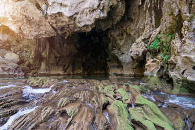 Rock formations in cave