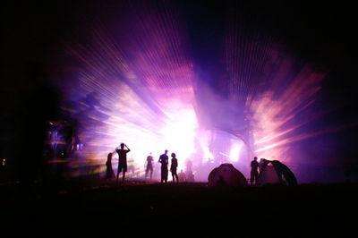 Silhouette people enjoying at music concert