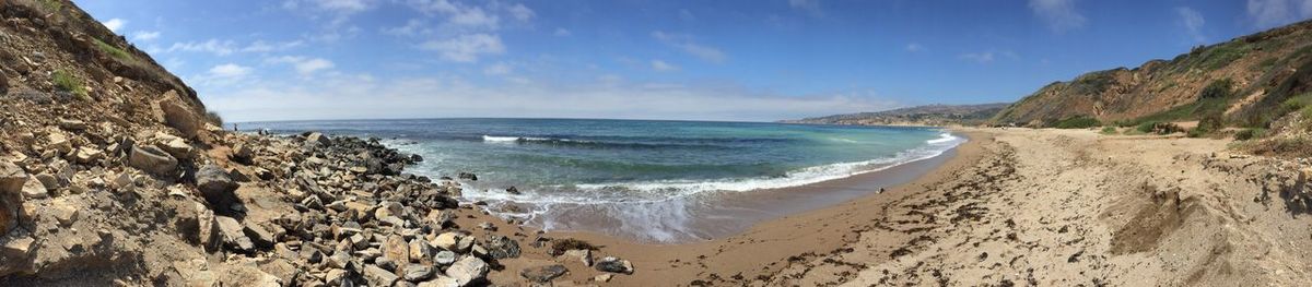 Panoramic view of beach against sky