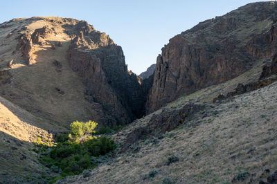 Scenic view of mountains against clear sky