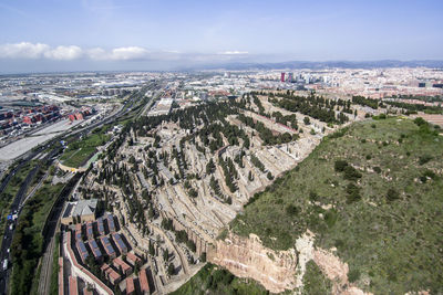 Aerial view of landscape against sky