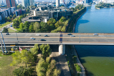 High angle view of bridge over river