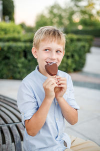 Portrait of cute boy smiling