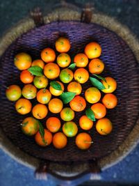 High angle view of eggs in container