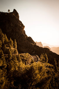 Scenic view of mountains against clear sky