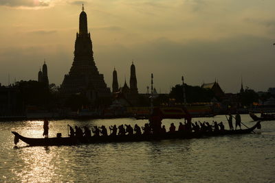 Low angle view of temple against sky during sunset