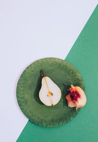 High angle view of cake on plate