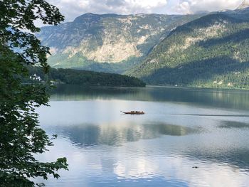 Scenic view of lake and mountains