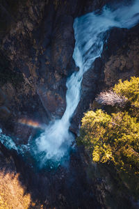 Long exposure image of the famous krimml alpine waterfalls in krimml, salzburg, austria