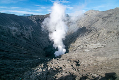 Bromo crater view from mountain peak
