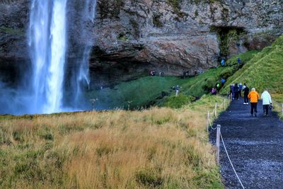 Scenic view of waterfall