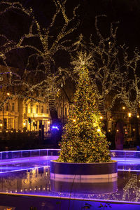 Illuminated city at night