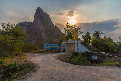 Road with mountain in background