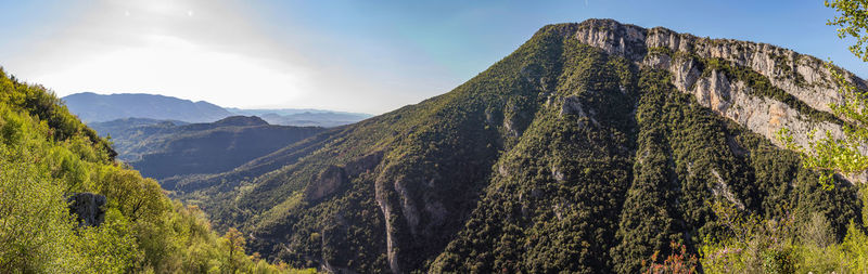 Panoramic view of mountains against sky