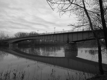 Bridge over river against sky