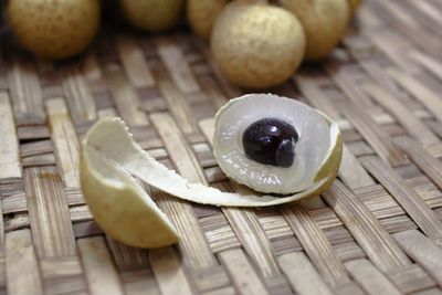 High angle view of fruits on table