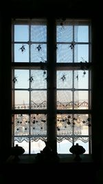 View of building through window