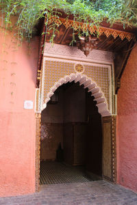 Closed door of building