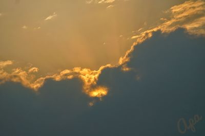 Low angle view of sky during sunset