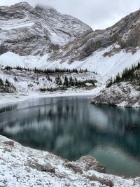 Scenic view of snowcapped mountains