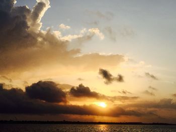 Scenic view of sea at sunset