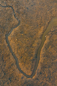 High angle view of road on land