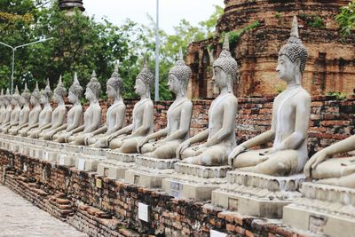 Sculpture of statues at temple